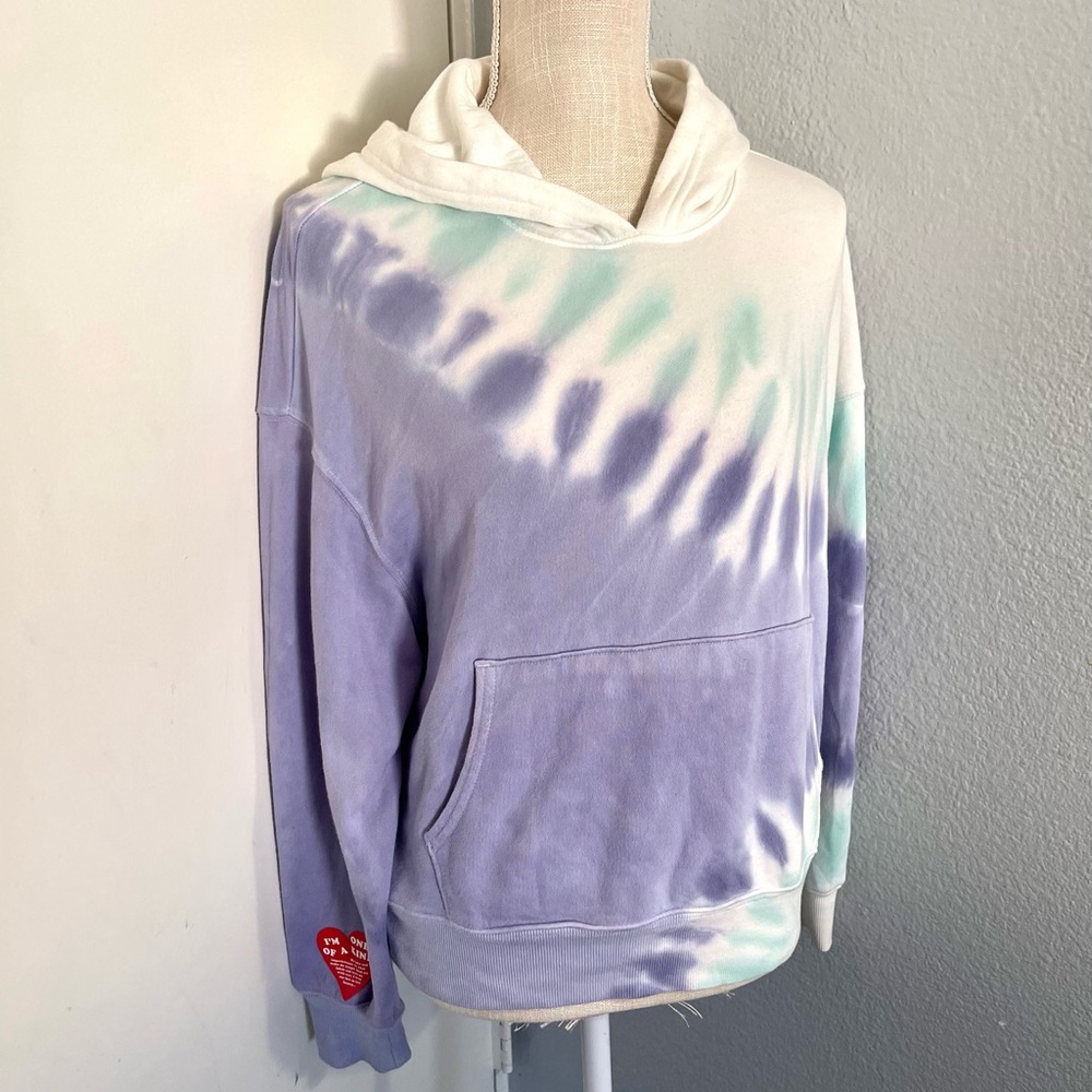 Wildfox Lavender & Mint Tie-Dye Crewneck Hoodie